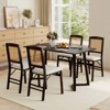 Tangkula Folding Dining Chairs Set of 4 w/Linen Padded Seat & Rattan Backrest for Kitchen - 2 of 4