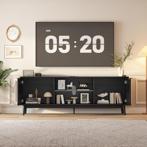 63'' TV Stand, Entertainment Center with Power Outlets and Adjustable Shelf, TV Console for Living Room, Modern Media Console - 1 of 4