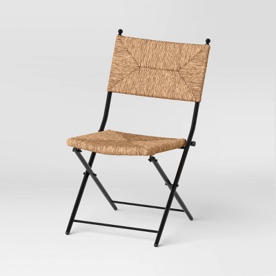 Rush Weave Wicker Folding Patio Chair Brown - Threshold™ designed with Studio McGee