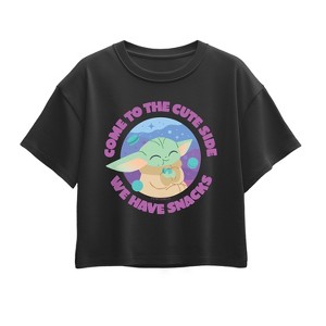 Girls' - The Mandalorian - Come To The Cute Side Short Sleeve Boxy Graphic T-Shirt - 1 of 1