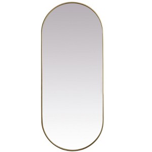Elegant Lighting Metal Frame Oval Mirror 30x72 Inch in Brass - 1 of 4
