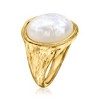 Ross-Simons Mother-Of-Pearl Oval Ring in 18kt Gold Over Sterling - 3 of 4