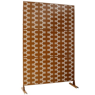 DSVIMOY Outdoor & Indoor Privacy Screen, Freestanding Decorative Privacy Screen for Deck Balcony Patio, Brown, 48"*76"*16"