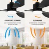 Airsurfer 52-Inch White Ceiling Fan with Remote, Reversible DC Motor, 3 ABS Blades & Color-Changing LED Light - 4 of 4