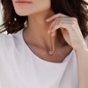 EVERLY JEWELRY | Rose Plated Sterling Silver 7/8ct TGW Simulated Morganite and Cubic Zirconia Heart Necklace,18 inc - 4 of 4