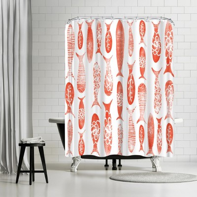 Americanflat Naut Coral Fish by Kristine Lombardi 71" x 74" Shower Curtain