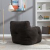 Airsurfer Soft Teddy Fabric Tufted Foam Bean Bag Chair With Teddy Fabric Ivory White - 3 of 4