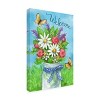 "Spring Mason Jar Flowers Welcome" Outdoor Canvas - 2 of 4