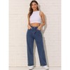 INSPIRE CHIC Women's Casual High Elastic Straight Leg Stretchy Denim Pants - 2 of 4