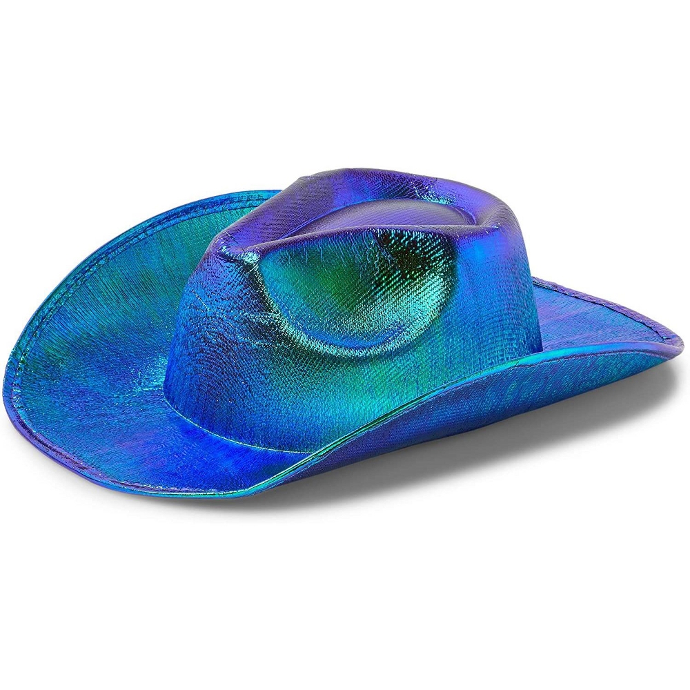 Buy Zodaca Holographic Western Cowboy Hat For Women & Men Party Supplies  Space Green 14.5 X 11.5 X 5 In, Cards-party at ZyDeals