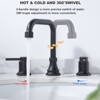 WOWOW 8 in. Widespread Double Handle Bathroom Faucet with Pop-up Drain Kit - 4 of 4