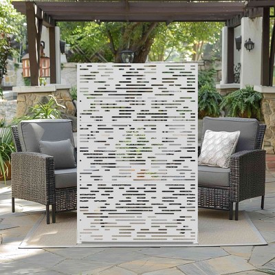 Lirago Metal Outdoor Privacy Screen Freestanding Patio Decorative Screens - 72"x47", White