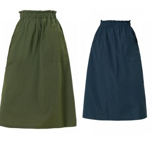 INSPIRE CHIC Women's Casual Elastic Waist Peasant A-Line Midi Skirts with Pockets 2 Packs - 1 of 4