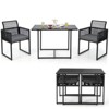 Tangkula Set of 3 PE Wicker Furniture Set Cushioned Chairs w/ Folding Backrest Patio Backyard - 2 of 4