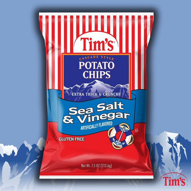 Tim's Sea Salt & Vinegar Extra Thick & Crunchy Potato Chips - 7.5oz, 3 of 4