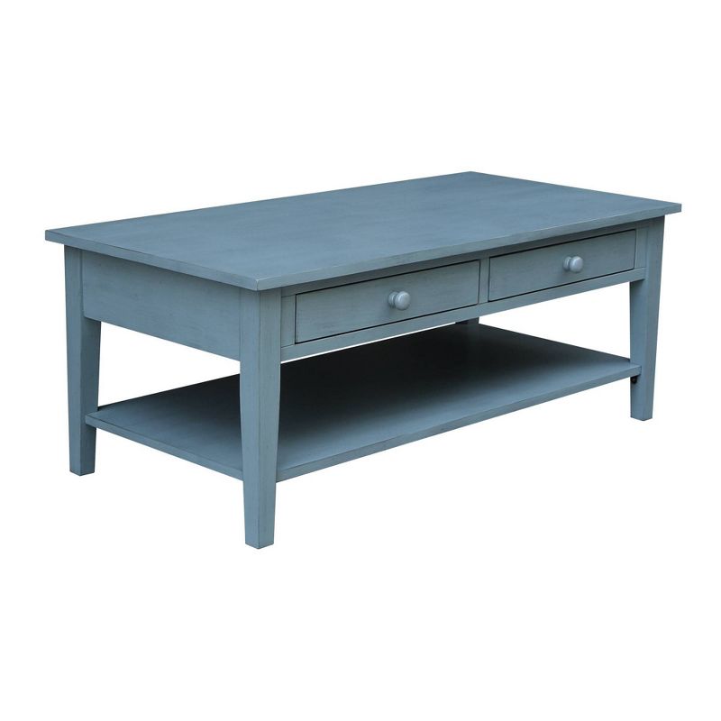 Spencer Coffee Table Antique Ocean Blue - International Concepts, 3 of 15