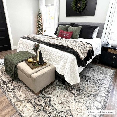 Minoa Black and Beige Medium Pile Polypropylene Area Rug