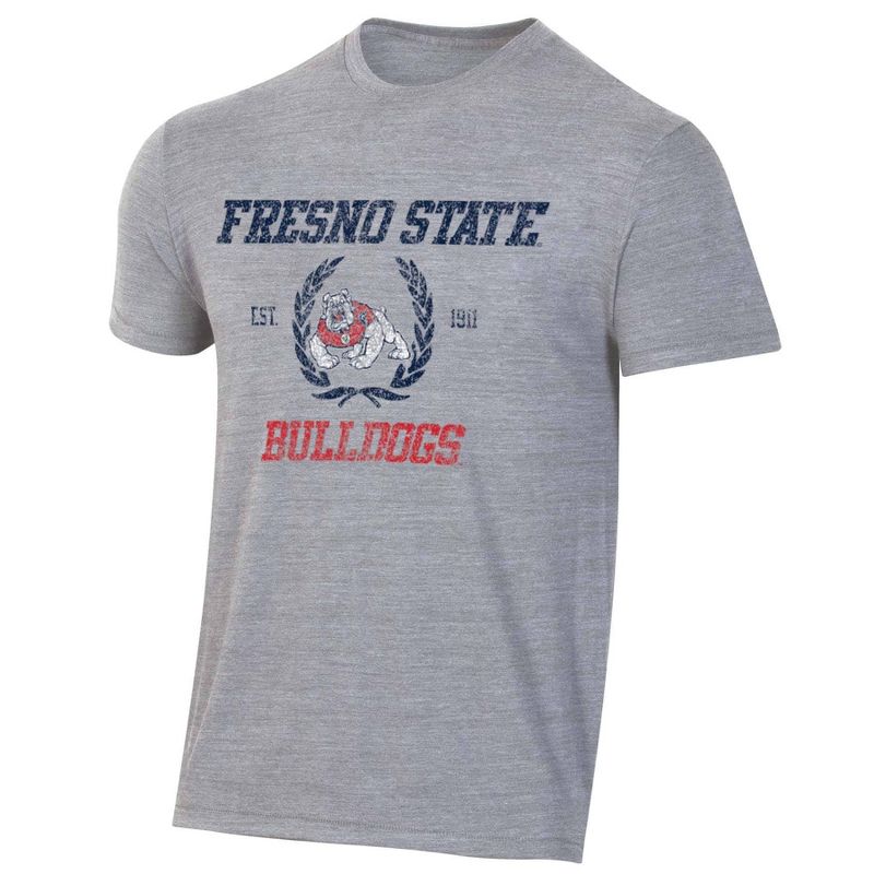 NCAA Fresno State Bulldogs Men&#39;s Gray Triblend T-Shirt, 1 of 4
