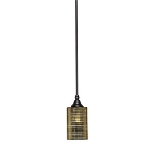 Toltec Lighting Stem 1 - Light Pendant in  Espresso with 4" Gold Matrix  Shade - 1 of 1