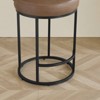 Spruce&Spring Upholstered Swivel Counter Bar Stool with Metal Frame and Arched Back, Set of 3, Saddle Brown, Black Frame - 4 of 4
