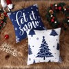 Christmas Pillow Covers 18x18 Set of 4 Velvet Xmas Tree Snowflakes Reindeer Winter Throw Cushion Case, Soft Pillowcases for Holiday Decor Sofa Couch - 2 of 4