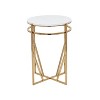 21.4" Contemporary Metal and Marble Accent Table Gold - Olivia & May: No Assembly, Indoor Use - 2 of 4