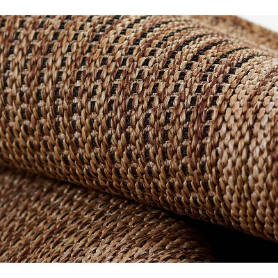 Hampton Natural Brown Geometric Indoor/Outdoor Area Rug 5' x 7'