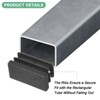 Unique Bargains Chair Leg Bar Stool Plastic Rectangle Hole Tubing End Plug Caps Black - 2 of 4