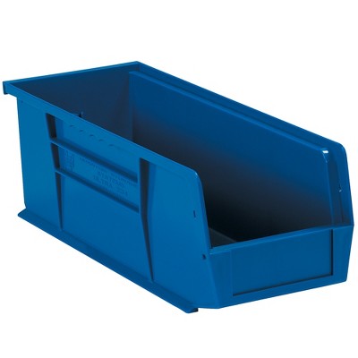 Box Partners Plastic Stack & Hang Bin Boxes 14 3/4" x 5 1/2" x 5" Blue 12/Case BINP1555B