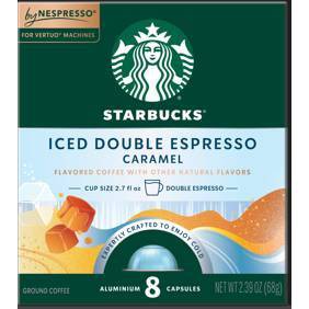 Starbucks by Nespresso Vertuo Line Double Iced Espresso Light Roast Caramel 32ct/11.28oz