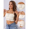 Allegra K Women's Lace Full-Coverage Tube Bra Adjustable Double Straps Bralettes - 3 of 4