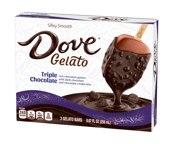 Dove Triple Chocolate Gelato Bars - 8.67oz/3ct