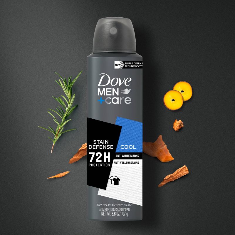 Dove Men+Care 72-Hour Stain Defense Dry Spray Antiperspirant &#38; Deodorant - Cool - 3.8oz, 5 of 8