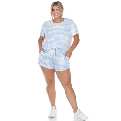 Plus Size 2 Piece Top & Shorts Lounge Set