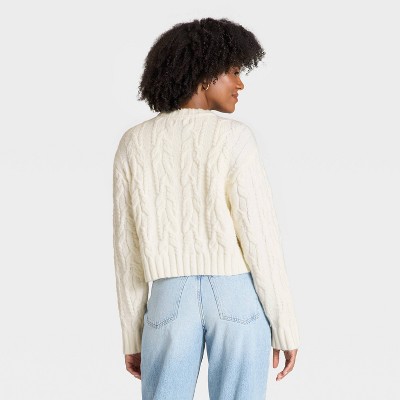 Women's Cozy Cable Crewneck Pullover Sweater - Universal Thread' - image 2