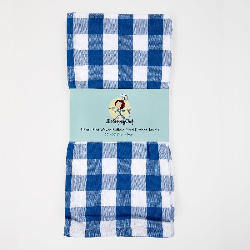 Sloppy Chef Buffalo Plaid Kitchen Towels (Pack of 6), 20x30, Cotton, 2 of 7