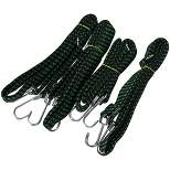 Unique Bargains Rubber Tensioner Motorcycle Bicycle Lashing Strap Luggage Rope w/Hook Green 4 Pcs