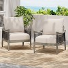 Christopher Knight Home Amos Outdoor Woven Rope Acacia Wood Club Chair with Thick Cushion (Set of 2) - 2 of 4