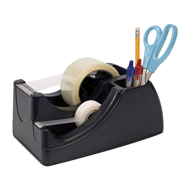 Officemate Recycled 2-in-1 Heavy Duty Tape Dispenser 1" and 3" Cores Black 96690, 2 of 6