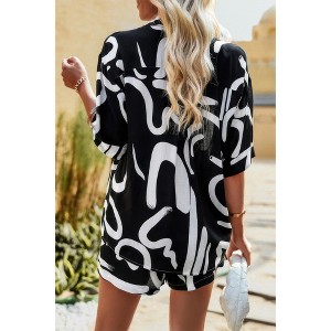 I am a Fashion Junky Two Piece Printed Button Down Elastic Waist Sets - 1 of 4