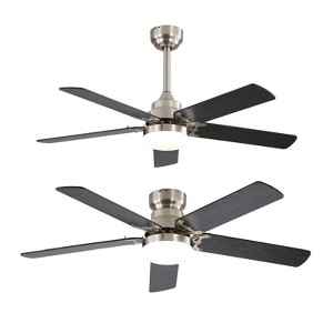 52'' Dual Color Blade Ceiling Fans with Lights and Remote 5 Blade Modern Ceiling Fan for Bedroom Living Room Patio Dimmable 6 Speeds DC Quiet - 1 of 4