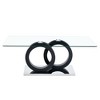 NicBex Modern Coffee Table with Tempered Glass Top, Sleek Black MDF Base, Contemporary Center Table for Living Room & Lounge - 3 of 4