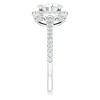 Pompeii3 1 1/2 Ct Halo Diamond & Oval Moissanite Engagement Ring White Gold - 4 of 4