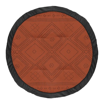 Image of Sweet Jojo Designs Boy, Girl, Unisex/Gender Neutral Baby Tummy Time Playmat Geometric Boho Dot Orange and Black