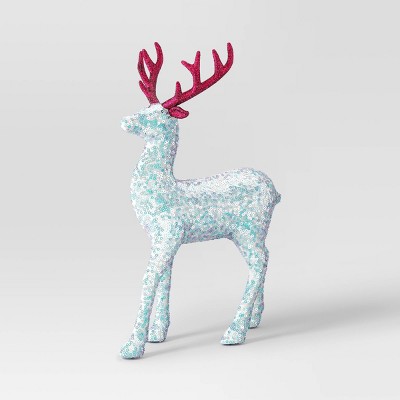 Disney Parks Glitter Blown Glass Stitch w/antlers Christmas Ornament  Present NWT