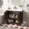 Christopher Knight Home Raisa 35" Modern Bathroom Vanity with Rectangle Ceramic Sink and Open Shelf - 2 of 4