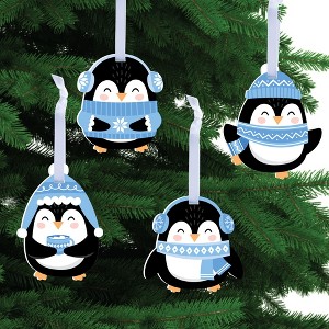 Big Dot of Happiness Winter Penguins - Holiday and Christmas Decorations - Christmas Tree Ornaments - Set of 12 - 1 of 4