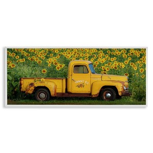 Stupell Industries Yellow Pickup in Sunflower Field, 24" x 10" - 1 of 4