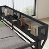 Queen Over Queen Metal Bunk Bed with Ladder and Storage Shelf for Adults Teens Black - 4 of 4
