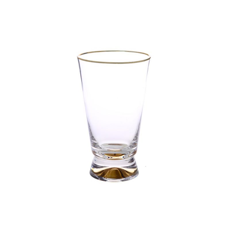 Classic Touch Set Of 6 Tumblers With Gold Base And Rim - 3.5"D, 1 of 4